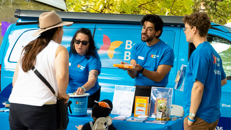 Beyond Blue volunteers at the Melbourne International Flower Garden Show
